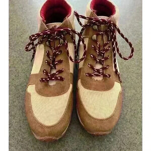 True Craft high top sneaker’s   Beige and maroon Women’s 7.5M